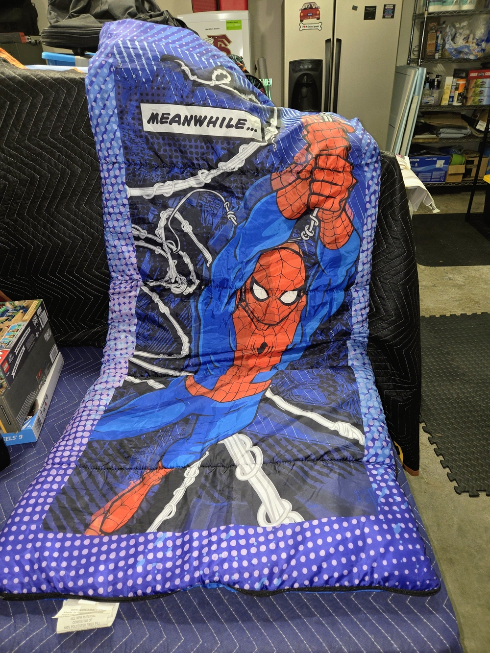 Marvel Spider-Man Blue and Red Kids Sleeping Bag